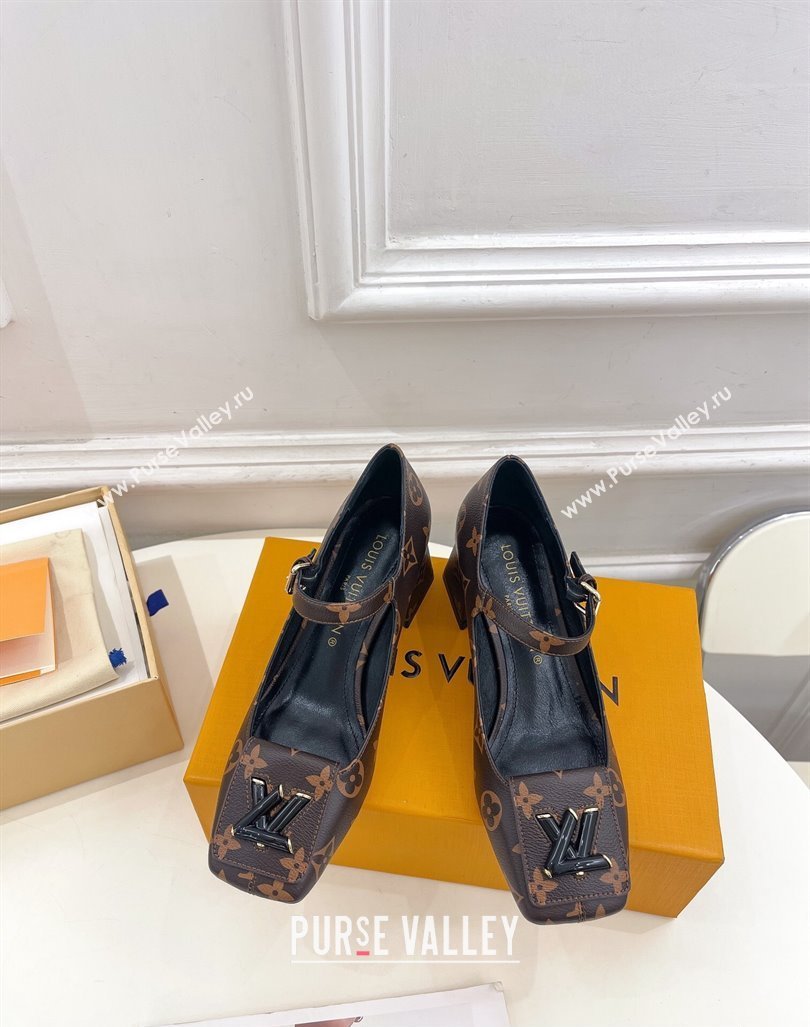 Louis Vuitton Heel 5.5cm Shake mary-jane Pumps Monogram Canvas 2023 (modeng-23092211)