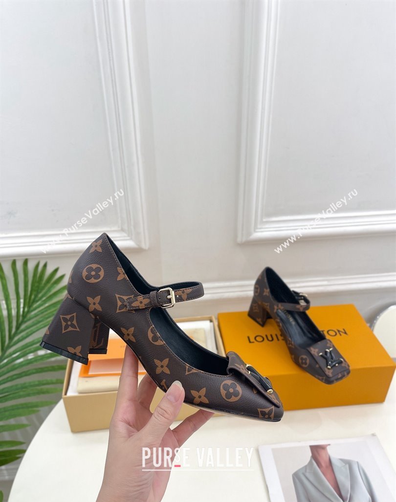 Louis Vuitton Heel 5.5cm Shake mary-jane Pumps Monogram Canvas 2023 (modeng-23092211)