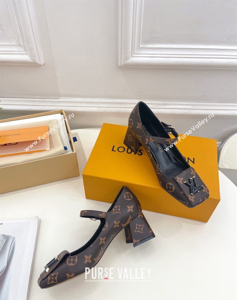 Louis Vuitton Heel 5.5cm Shake mary-jane Pumps Monogram Canvas 2023 (modeng-23092211)