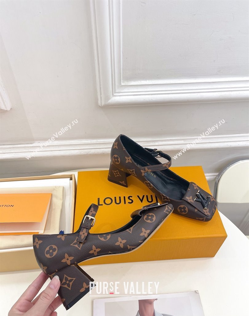 Louis Vuitton Heel 5.5cm Shake mary-jane Pumps Monogram Canvas 2023 (modeng-23092211)