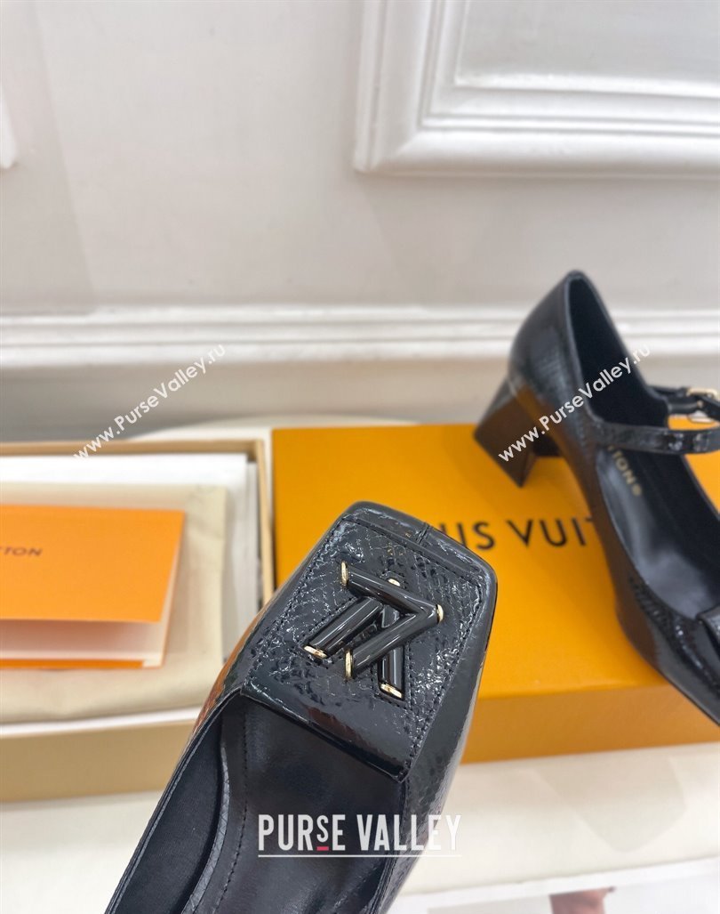 Louis Vuitton Heel 5.5cm Shake mary-jane Pumps Python Pattern Black 2023 (modeng-23092212)