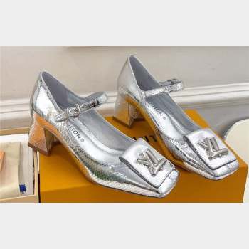 Louis Vuitton Heel 5.5cm Shake mary-jane Pumps Python Pattern Silver 2023 (modeng-23092214)