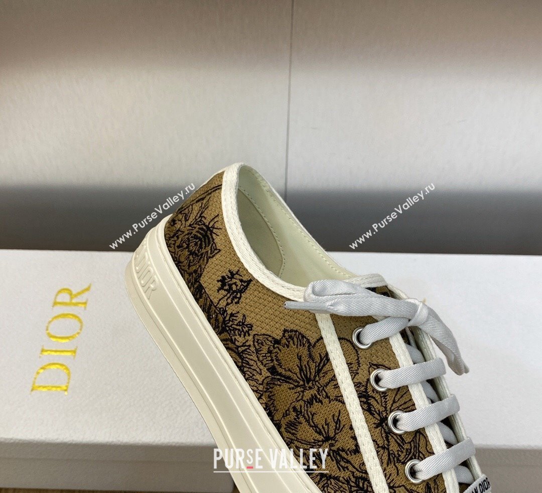 DIOR WalknDior Low Top Sneakers in Beige and Black Embroidered Cotton with Toile de Jouy Voyage Motif 2023 (jincheng-23092511)