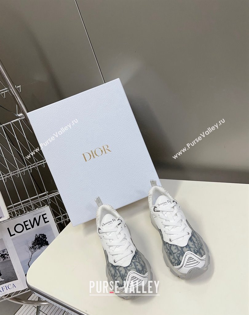 DIOR Vibe Sneakers in Gray Oblique Technical Fabric and Transparent Rubber 2023 (modeng-23092319)