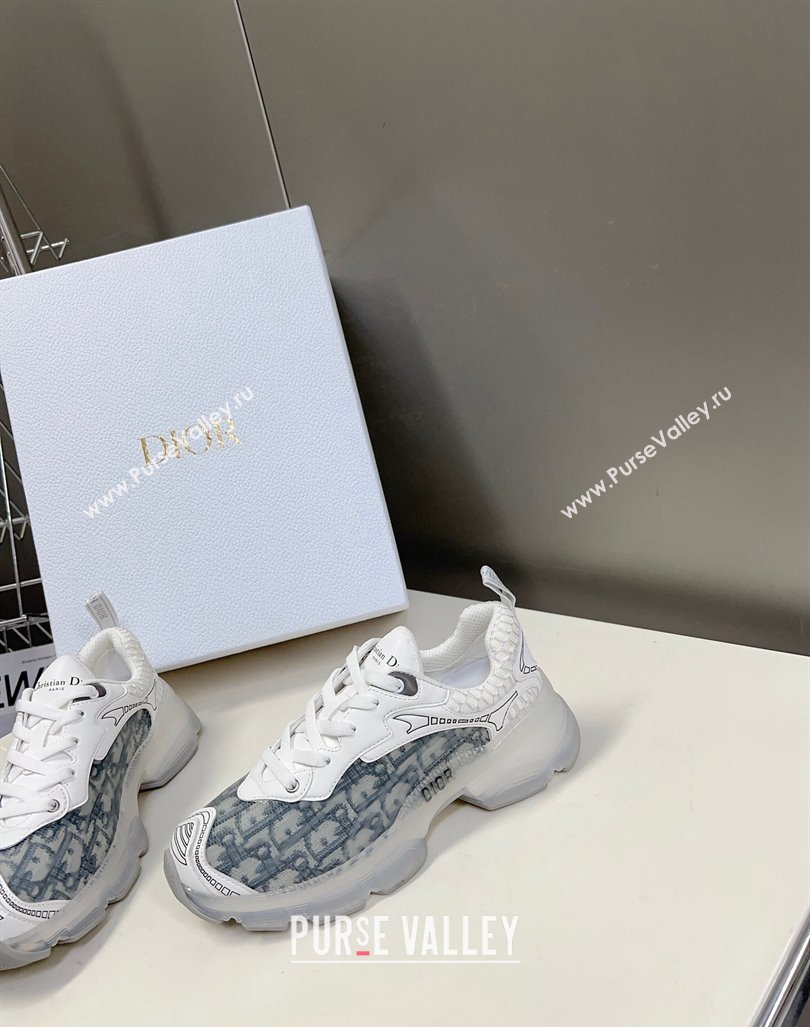 DIOR Vibe Sneakers in Gray Oblique Technical Fabric and Transparent Rubber 2023 (modeng-23092319)