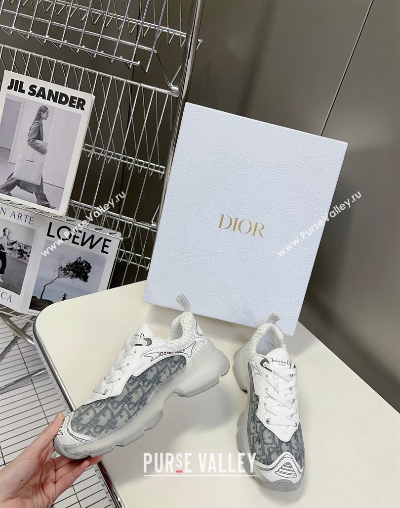 DIOR Vibe Sneakers in Gray Oblique Technical Fabric and Transparent Rubber 2023 (modeng-23092319)