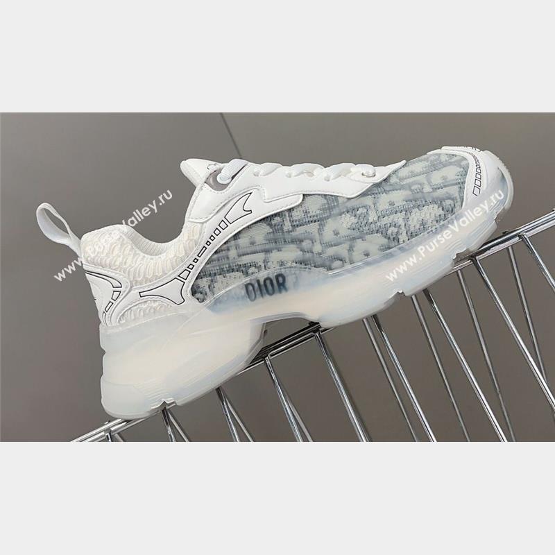 DIOR Vibe Sneakers in Gray Oblique Technical Fabric and Transparent Rubber 2023 (modeng-23092319)