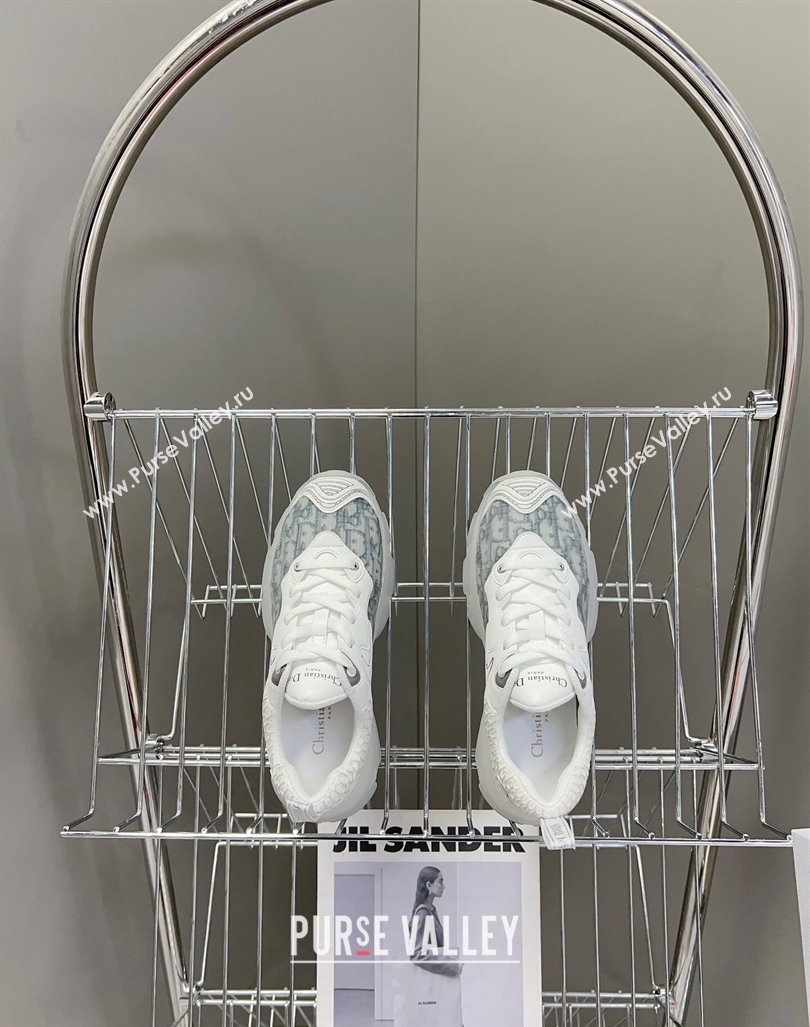DIOR Vibe Sneakers in Gray Oblique Technical Fabric and Transparent Rubber 2023 (modeng-23092319)