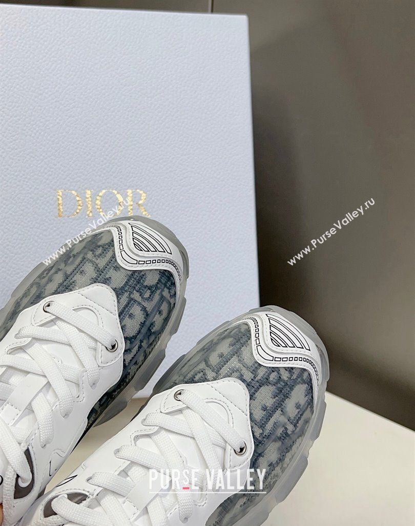 DIOR Vibe Sneakers in Gray Oblique Technical Fabric and Transparent Rubber 2023 (modeng-23092319)