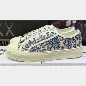 DIOR WalknDior Low Top Sneakers in Blue Brocart Embroidered Cotton 2023 (jincheng-23092519)
