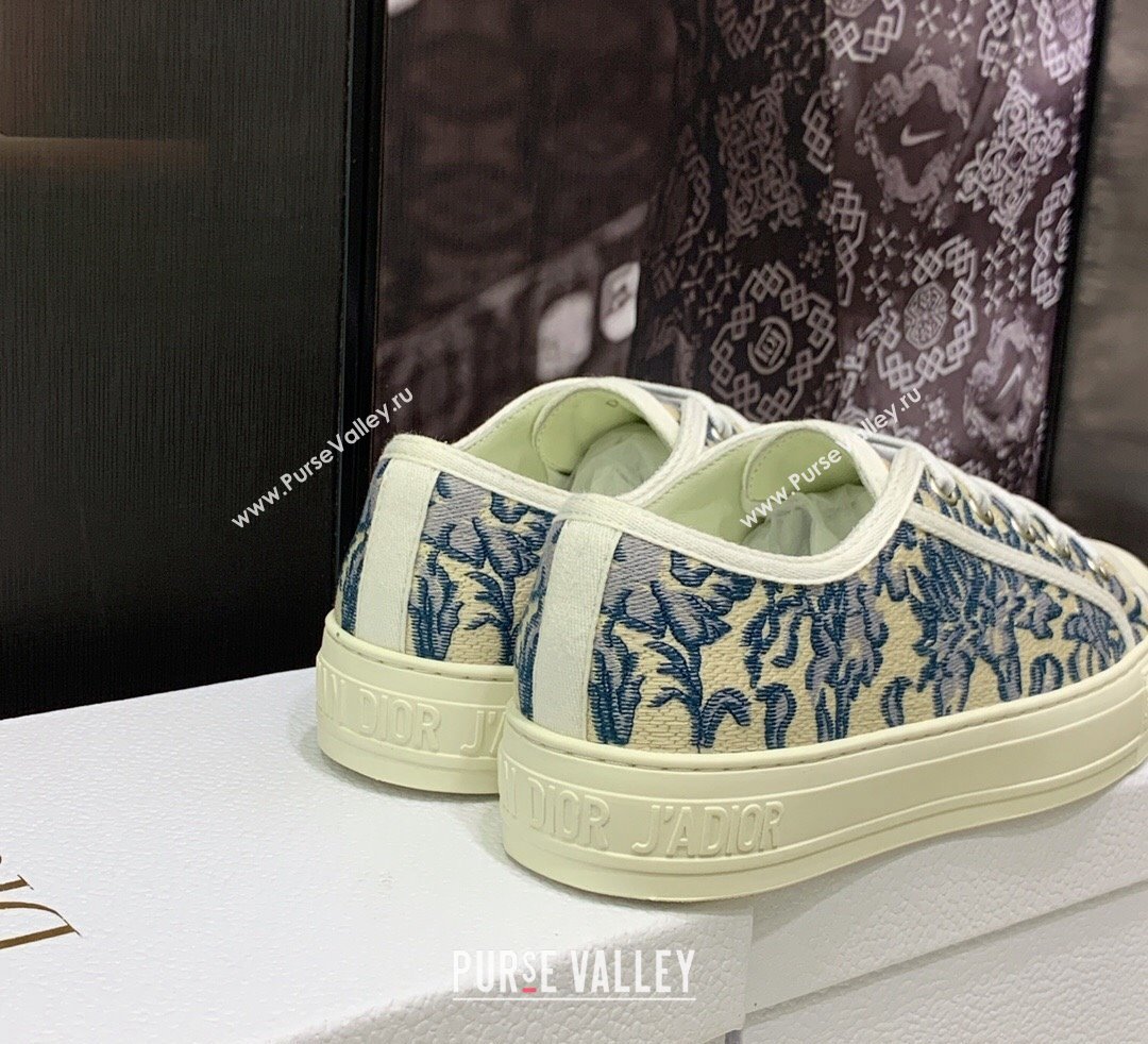 DIOR WalknDior Low Top Sneakers in Blue Brocart Embroidered Cotton 2023 (jincheng-23092519)