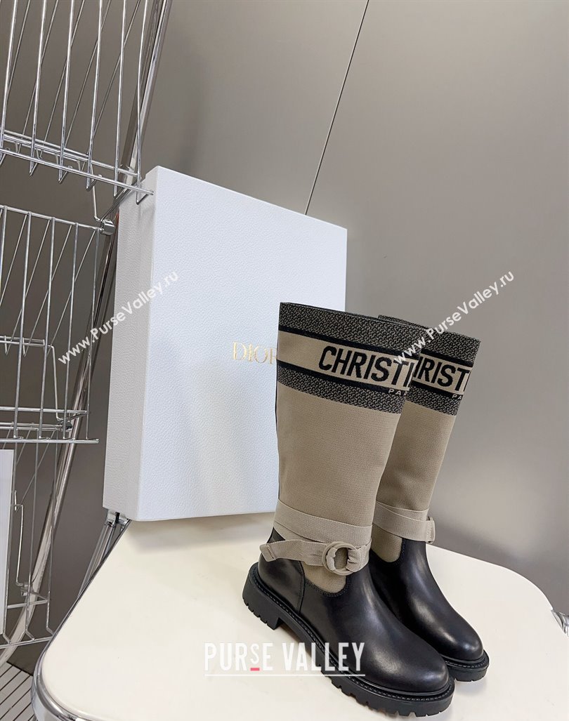 Dior D-Major Boots in Technical Fabric Taupe 2023 (modeng-23092224)