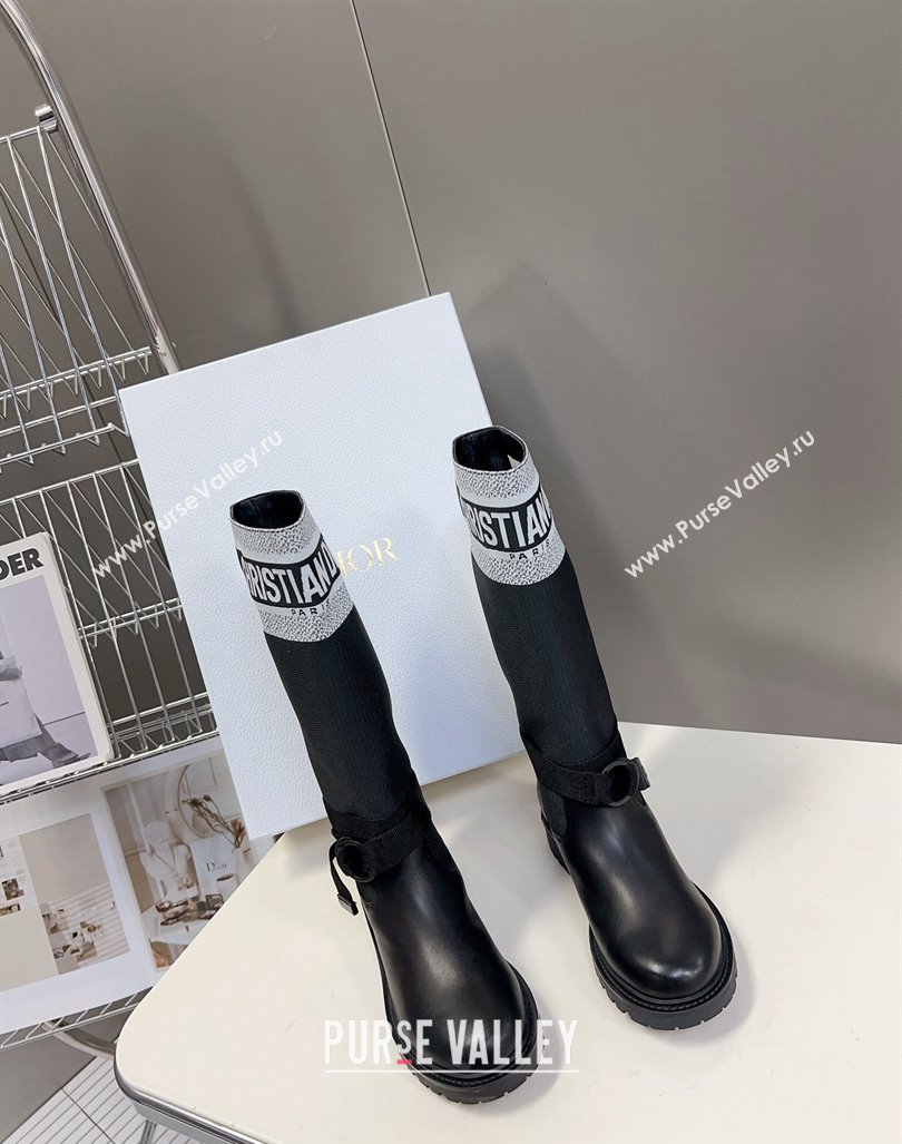 Dior D-Major Boots in Technical Fabric Black/White 2023 (modeng-23092223)