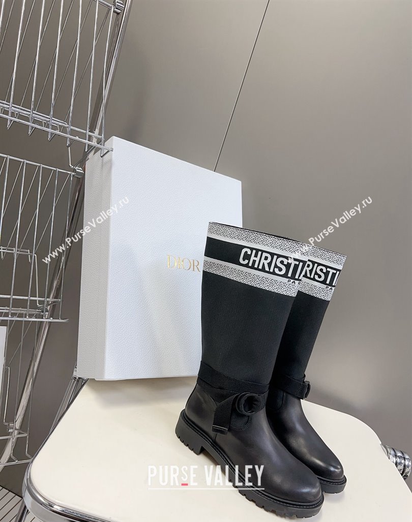 Dior D-Major Boots in Technical Fabric Black/White 2023 (modeng-23092223)