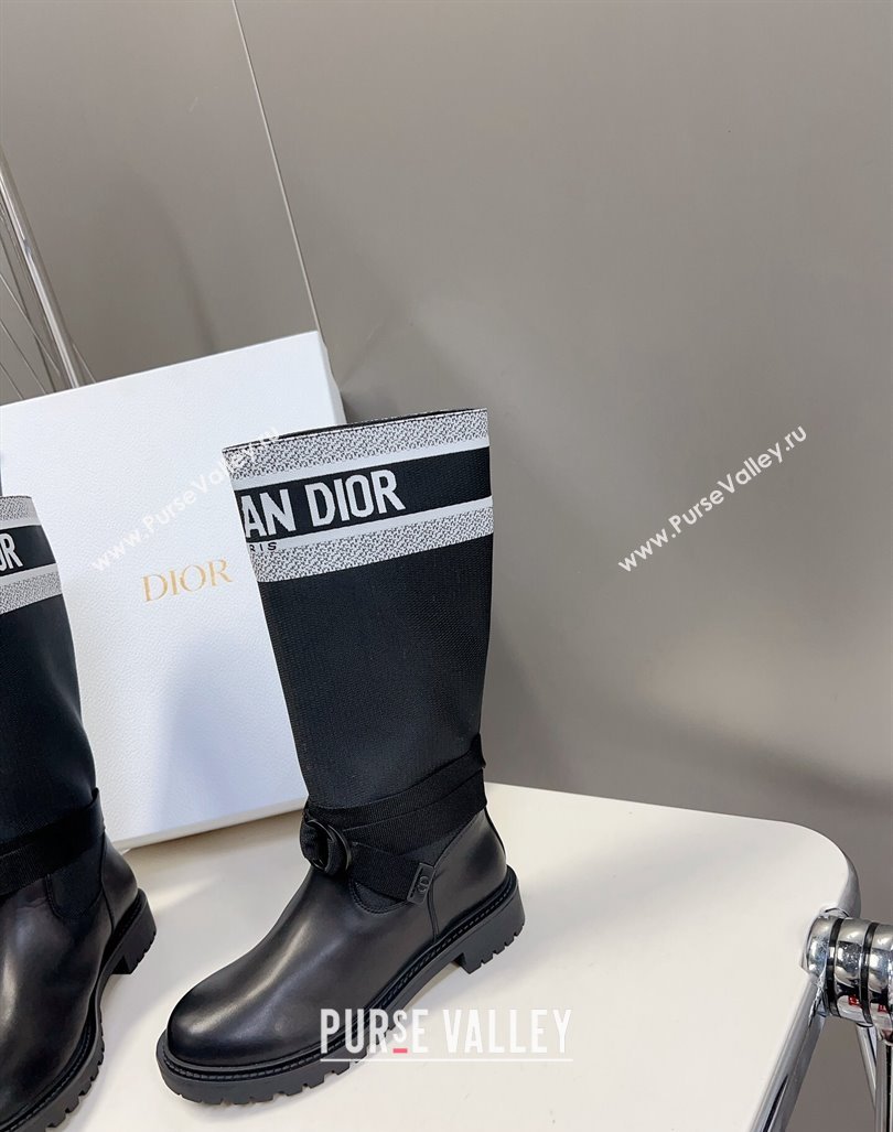 Dior D-Major Boots in Technical Fabric Black/White 2023 (modeng-23092223)