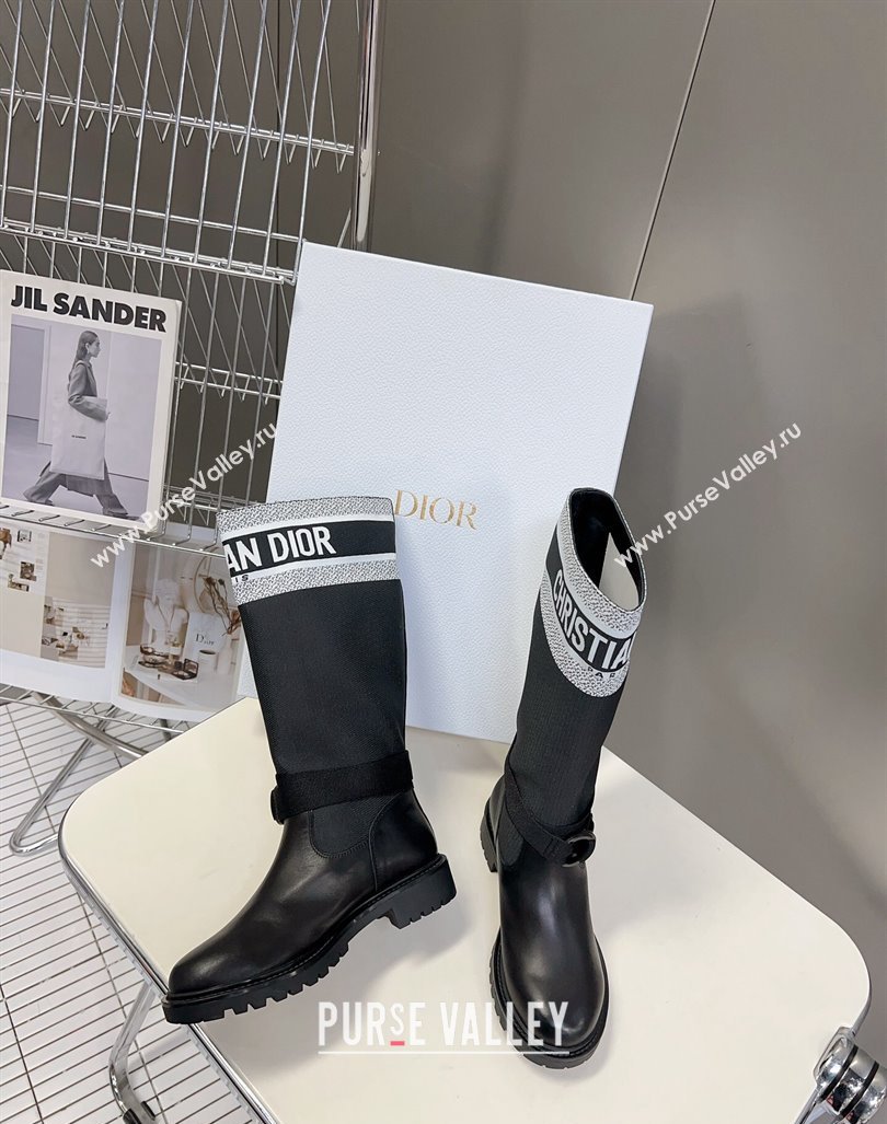 Dior D-Major Boots in Technical Fabric Black/White 2023 (modeng-23092223)