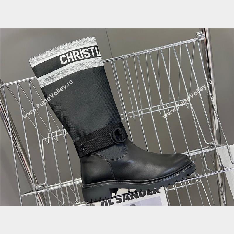 Dior D-Major Boots in Technical Fabric Black/White 2023 (modeng-23092223)