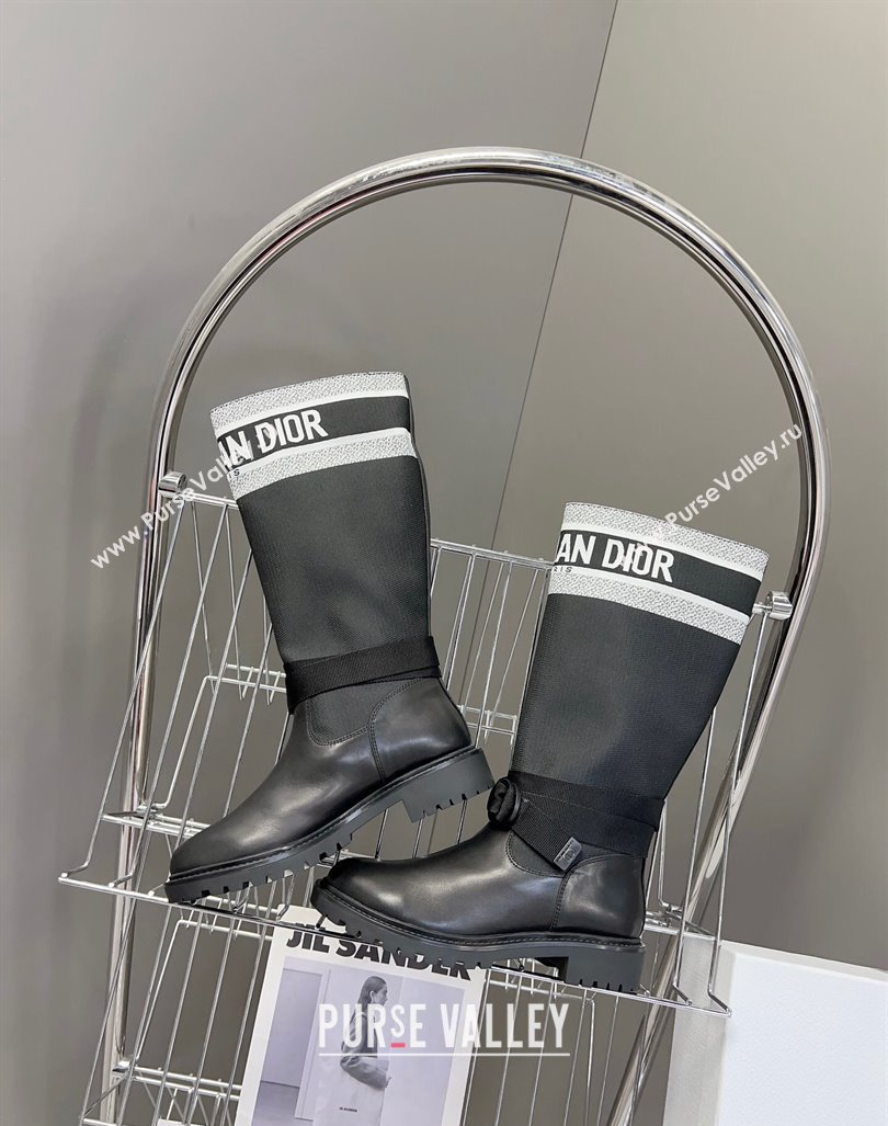 Dior D-Major Boots in Technical Fabric Black/White 2023 (modeng-23092223)