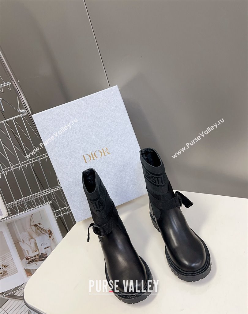Dior D-Major Ankle Boots in Technical Fabric Black 2023 (modeng-23092227)