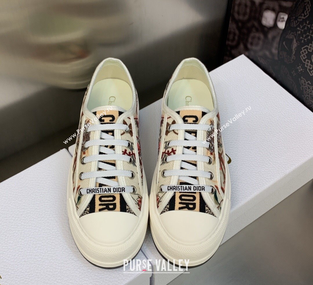 DIOR WalknDior Platform Low Top Sneakers in jardin botanique Embroidery 2023 (modeng-23092510)