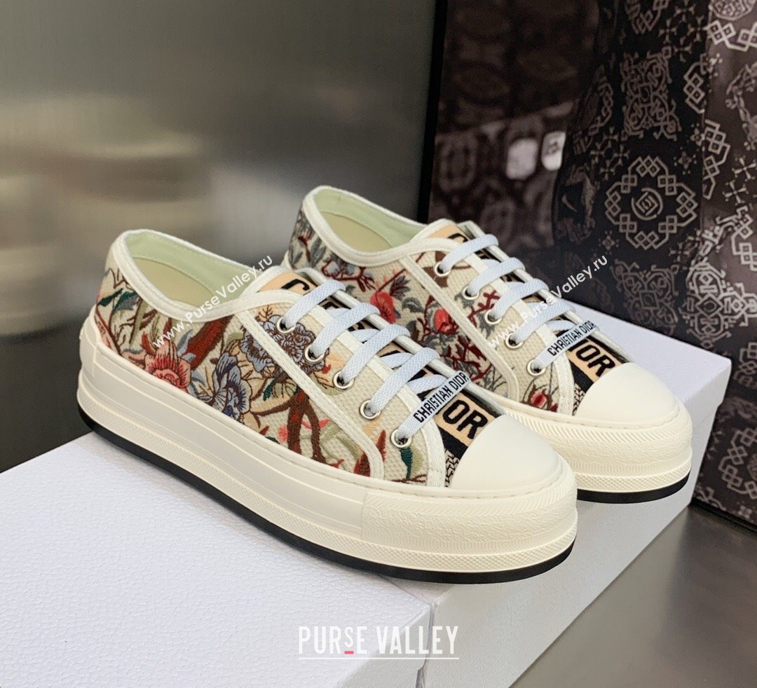DIOR WalknDior Platform Low Top Sneakers in jardin botanique Embroidery 2023 (modeng-23092510)