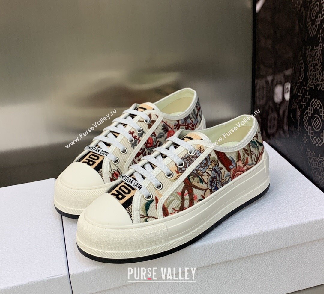 DIOR WalknDior Platform Low Top Sneakers in jardin botanique Embroidery 2023 (modeng-23092510)