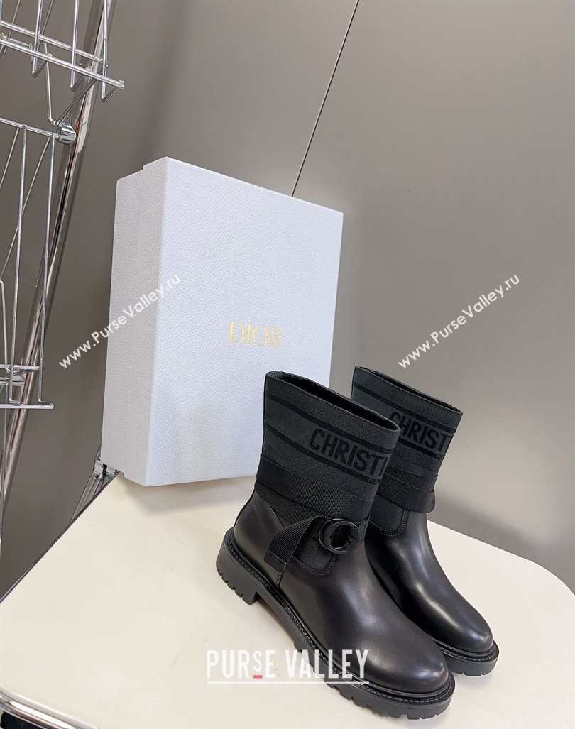 Dior D-Major Ankle Boots in Technical Fabric Black 2023 (modeng-23092227)