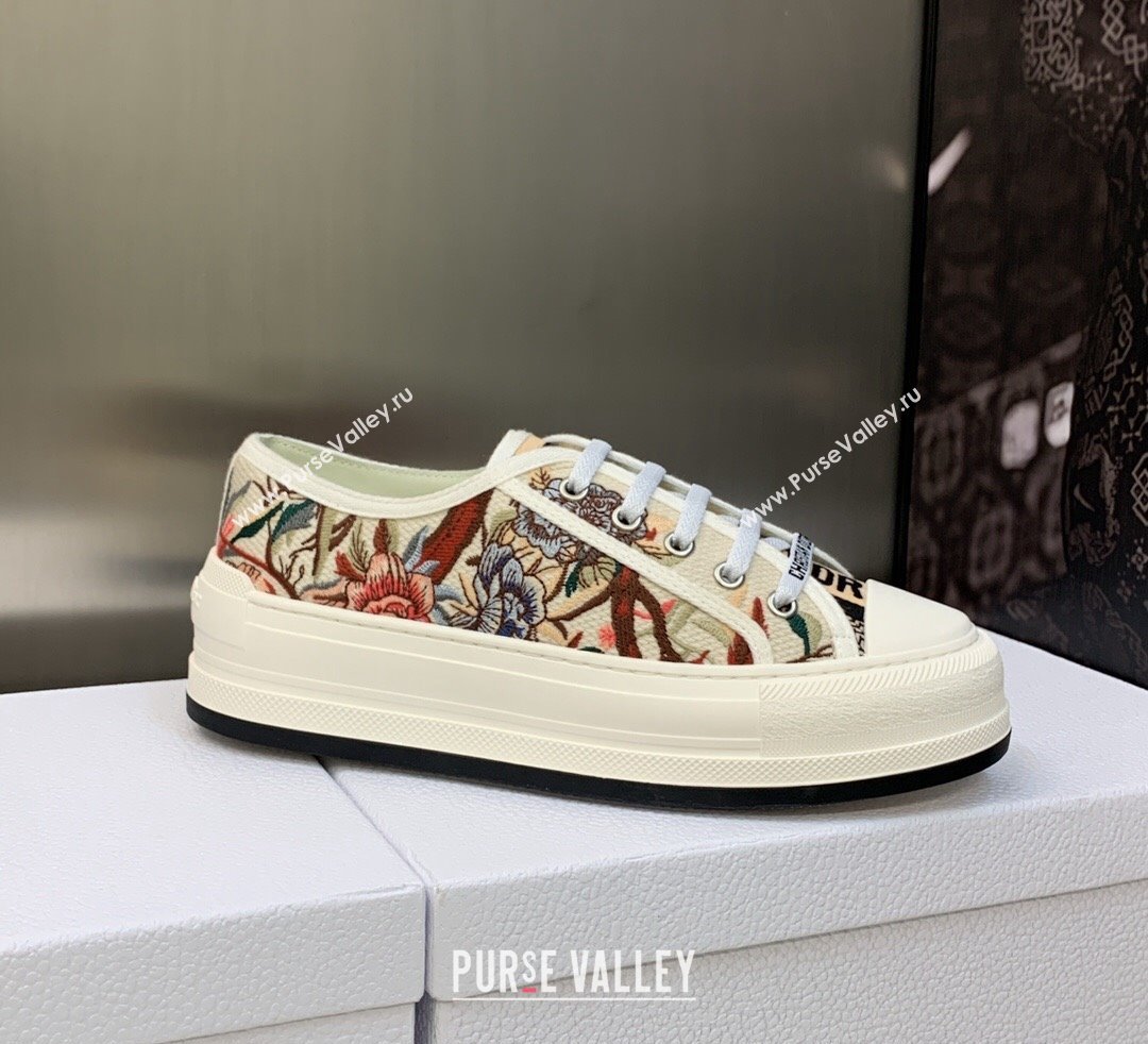 DIOR WalknDior Platform Low Top Sneakers in jardin botanique Embroidery 2023 (modeng-23092510)