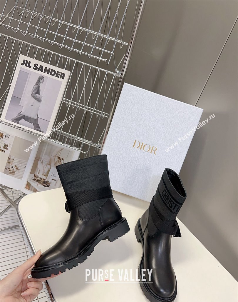 Dior D-Major Ankle Boots in Technical Fabric Black 2023 (modeng-23092227)