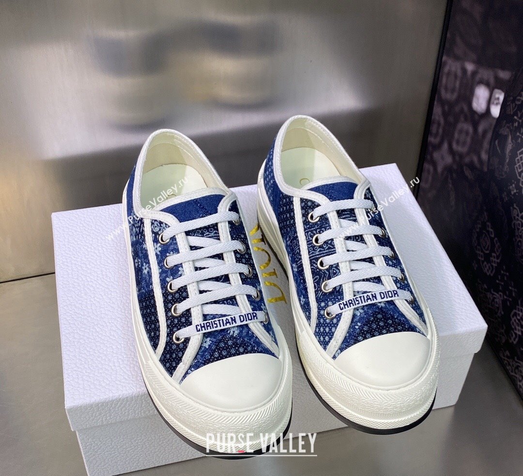 DIOR WalknDior Platform Low Top Sneakers in Denim Embroidery 2023 (modeng-23092508)