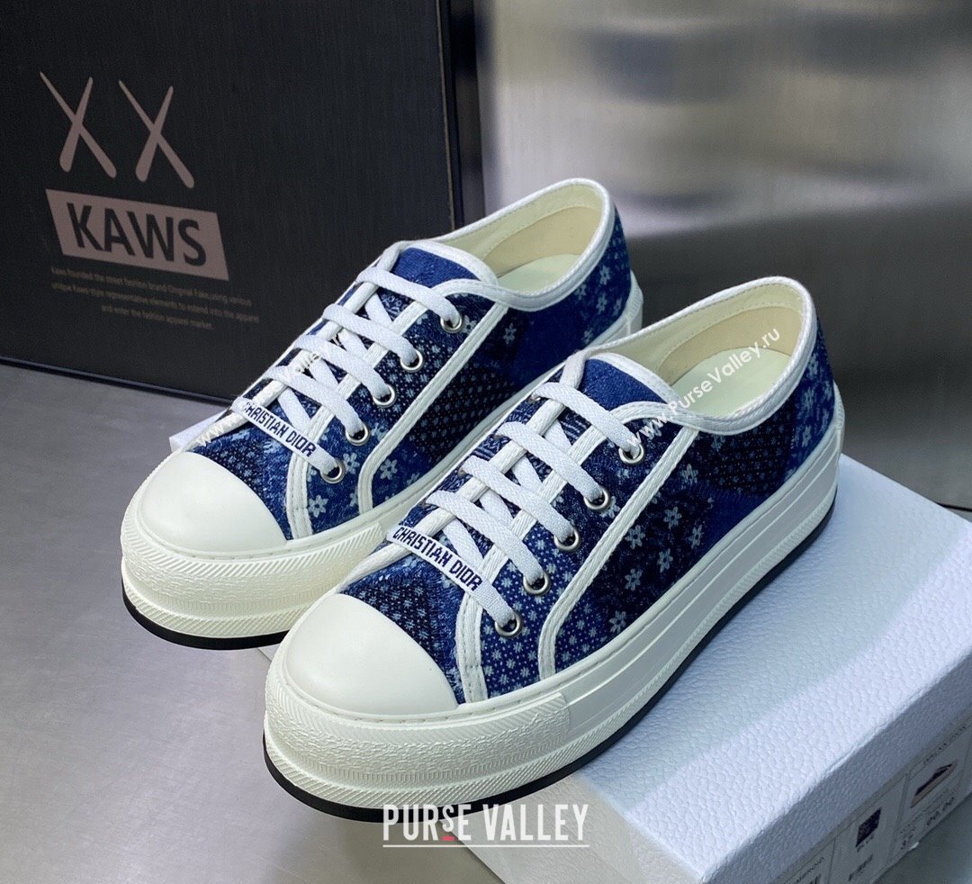 DIOR WalknDior Platform Low Top Sneakers in Denim Embroidery 2023 (modeng-23092508)