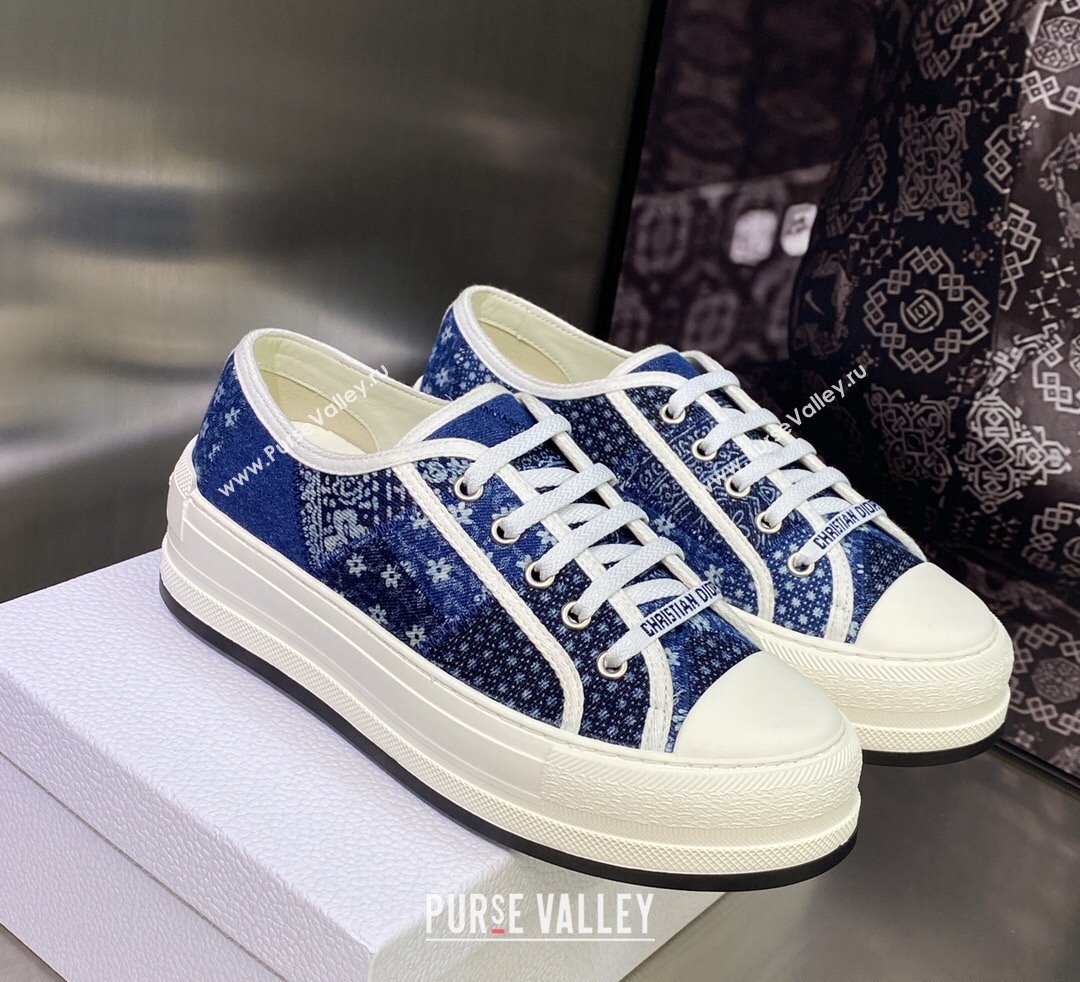 DIOR WalknDior Platform Low Top Sneakers in Denim Embroidery 2023 (modeng-23092508)