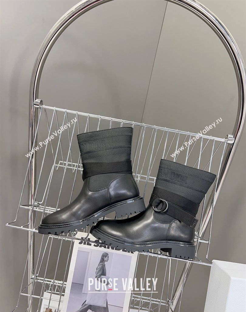 Dior D-Major Ankle Boots in Technical Fabric Black 2023 (modeng-23092227)