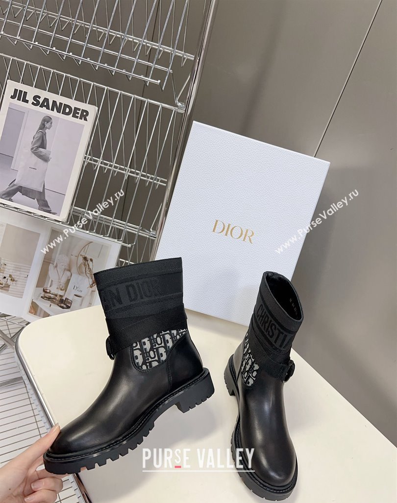 Dior D-Major Ankle Boots in Oblique Black 2023 (modeng-23092229)