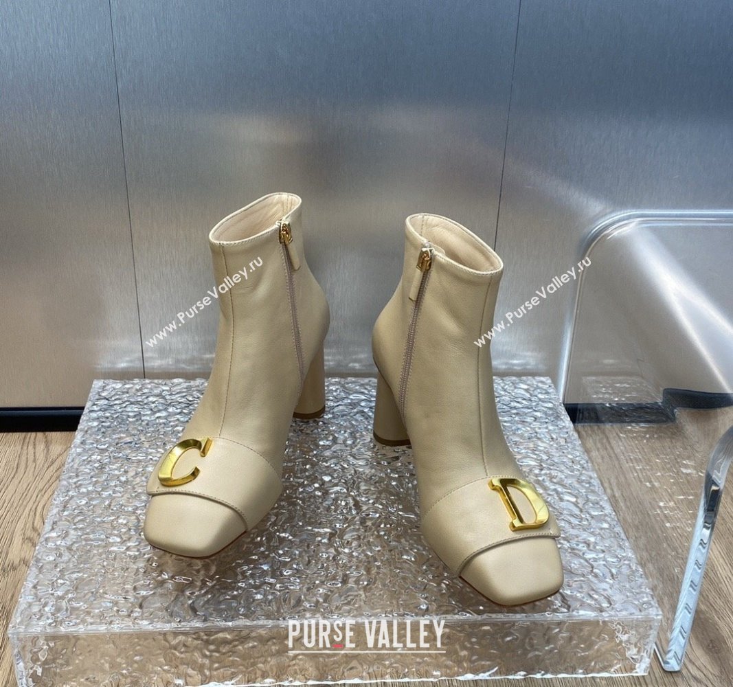 Dior Heel 8.5cm Cest Ankle Boots in Calfskin Beige 2023 (jincheng-23092202)