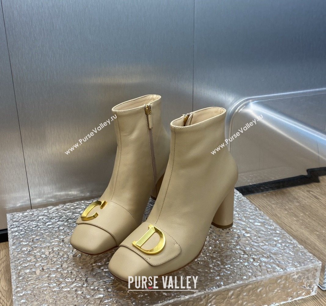 Dior Heel 8.5cm Cest Ankle Boots in Calfskin Beige 2023 (jincheng-23092202)