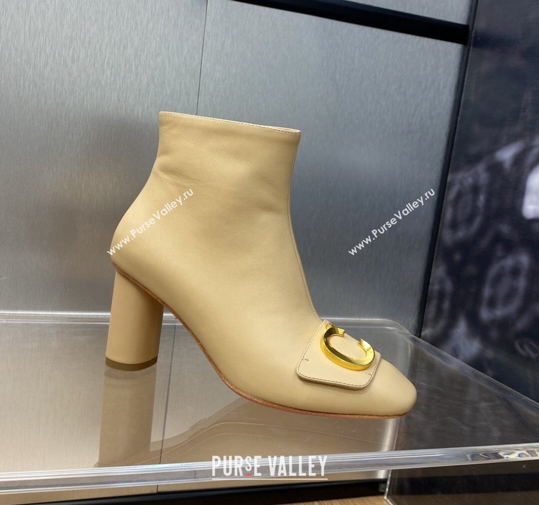 Dior Heel 8.5cm Cest Ankle Boots in Calfskin Beige 2023 (jincheng-23092202)