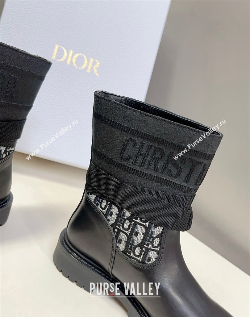 Dior D-Major Ankle Boots in Oblique Black 2023 (modeng-23092229)