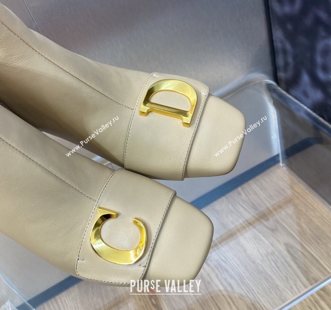 Dior Heel 8.5cm Cest Ankle Boots in Calfskin Beige 2023 (jincheng-23092202)