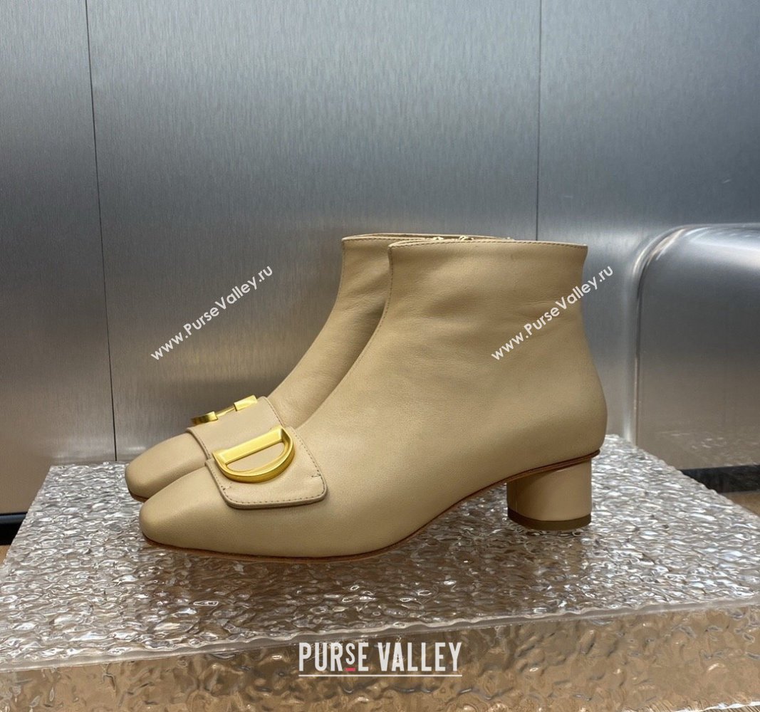 Dior Heel 4.5cm Cest Ankle Boots in Calfskin Beige 2023 (jincheng-23092207)
