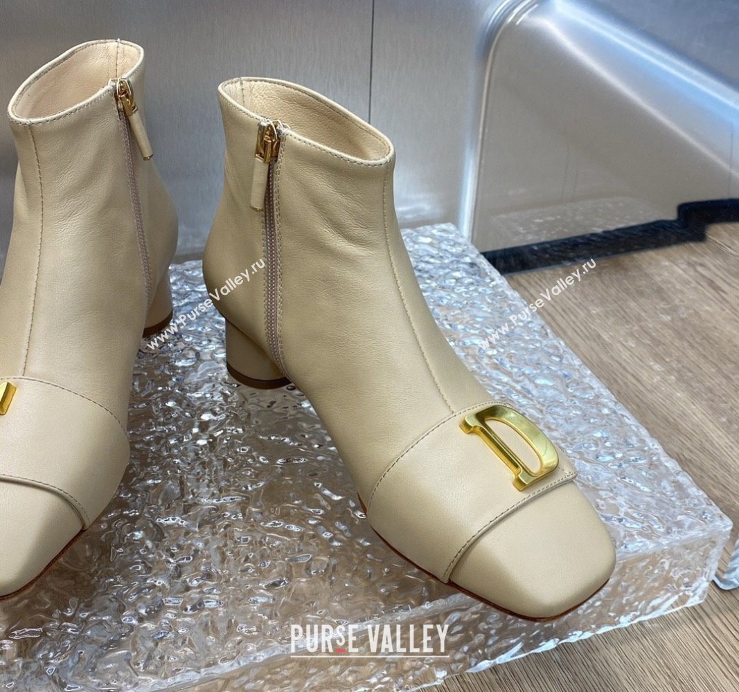 Dior Heel 4.5cm Cest Ankle Boots in Calfskin Beige 2023 (jincheng-23092207)