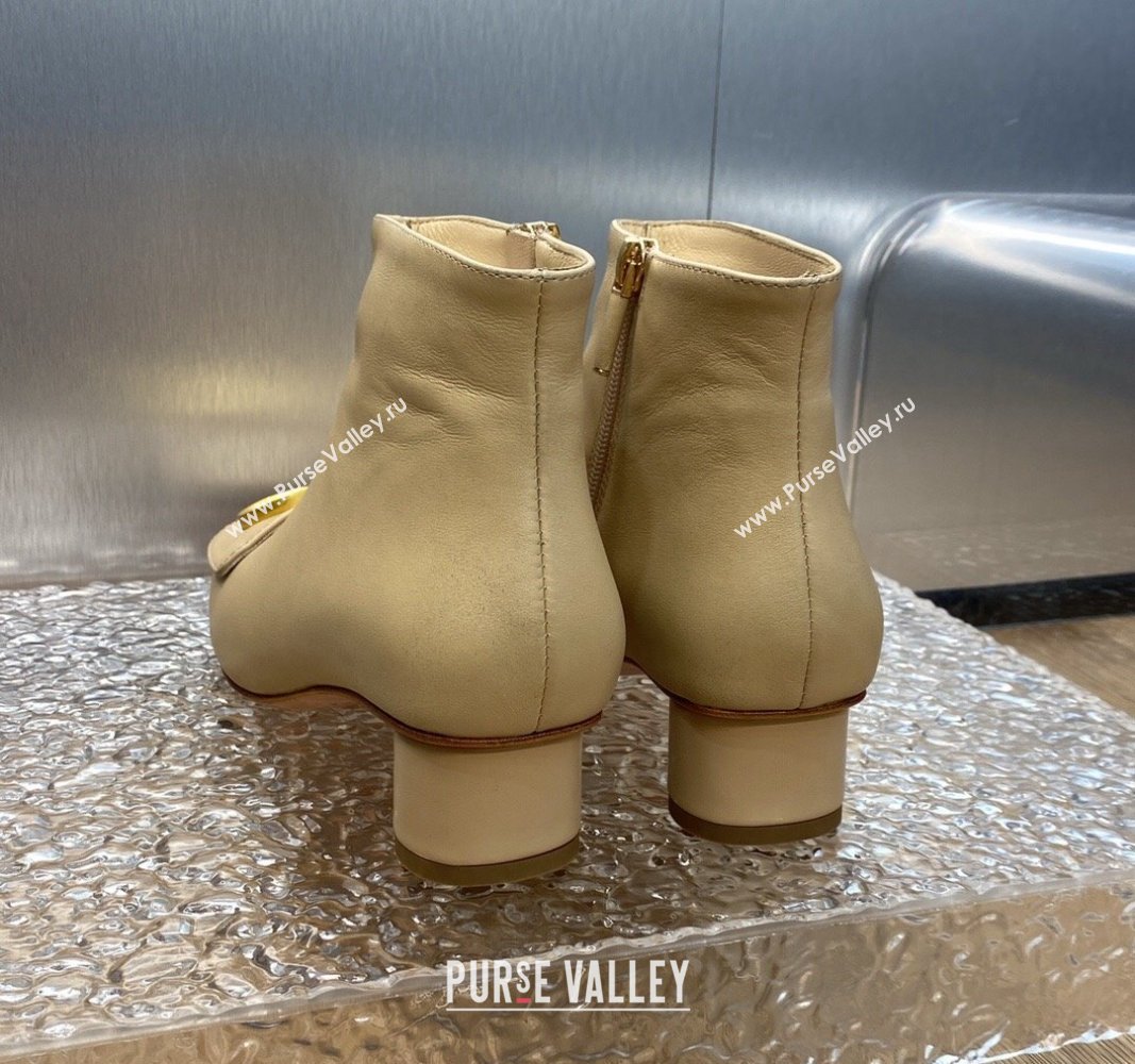 Dior Heel 4.5cm Cest Ankle Boots in Calfskin Beige 2023 (jincheng-23092207)