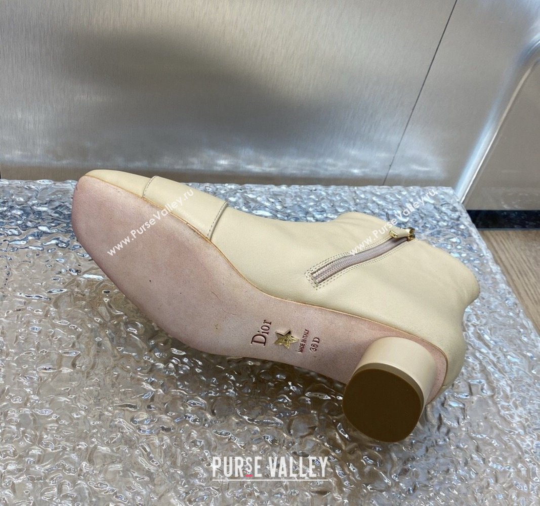 Dior Heel 4.5cm Cest Ankle Boots in Calfskin Beige 2023 (jincheng-23092207)