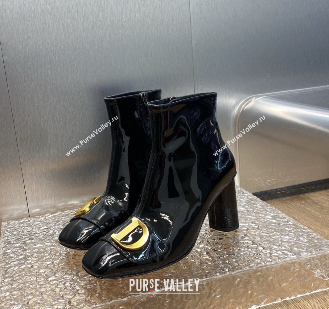 Dior Heel 8.5cm Cest Ankle Boots in Calfskin Patent Black 2023 (jincheng-23092203)