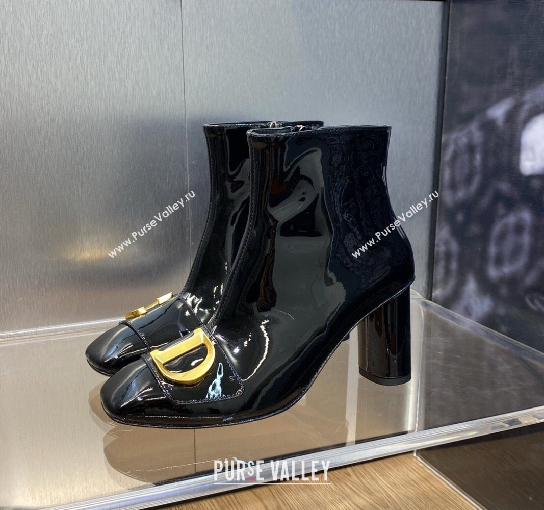 Dior Heel 8.5cm Cest Ankle Boots in Calfskin Patent Black 2023 (jincheng-23092203)