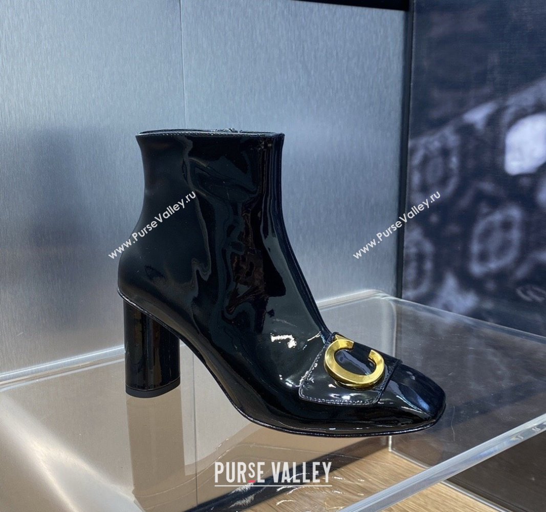 Dior Heel 8.5cm Cest Ankle Boots in Calfskin Patent Black 2023 (jincheng-23092203)