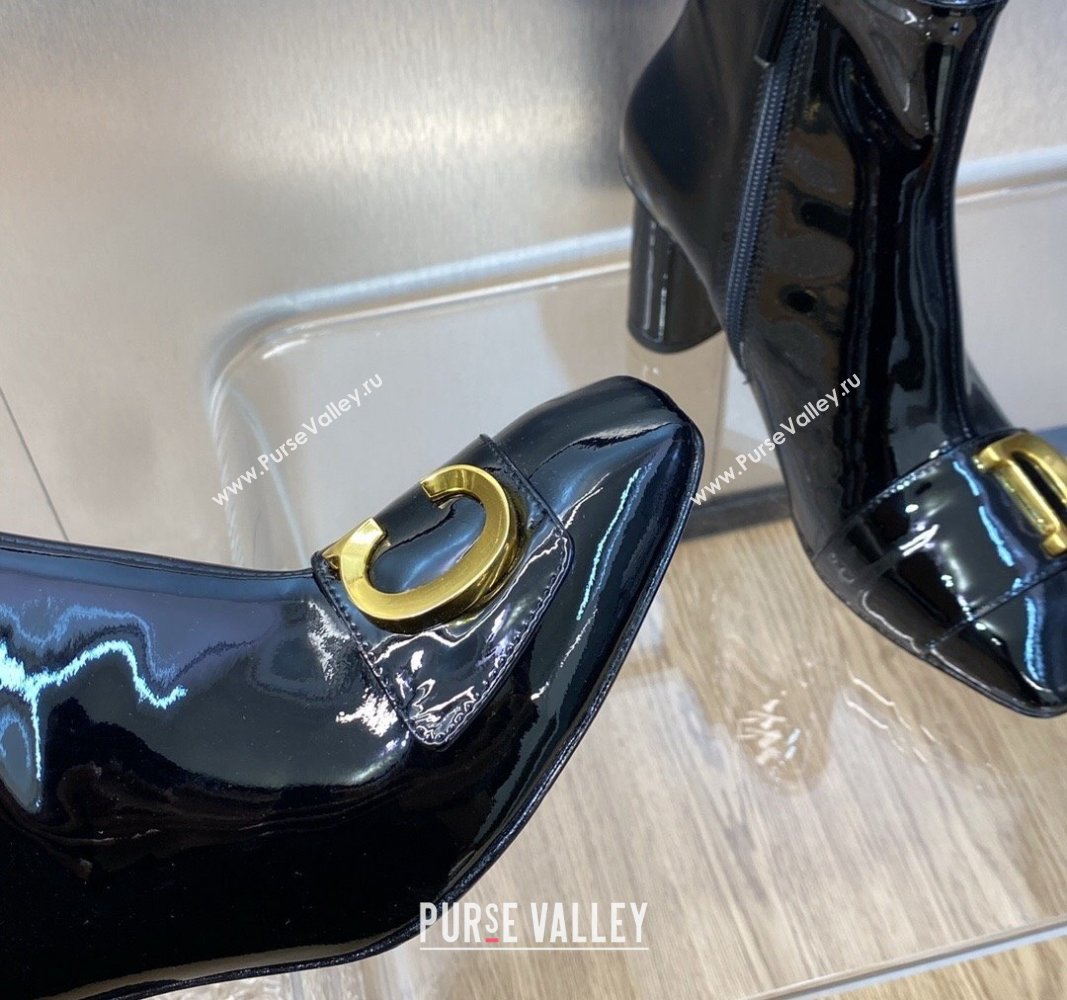 Dior Heel 8.5cm Cest Ankle Boots in Calfskin Patent Black 2023 (jincheng-23092203)