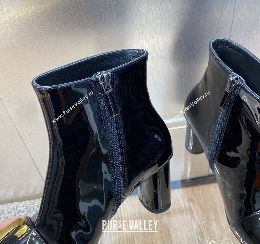 Dior Heel 8.5cm Cest Ankle Boots in Calfskin Patent Black 2023 (jincheng-23092203)