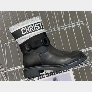 Dior D-Major Ankle Boots in Technical Fabric Black/White 2023 (modeng-23092228)