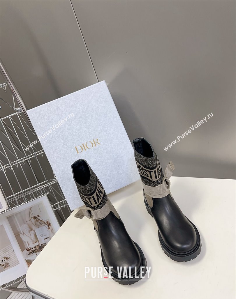 Dior D-Major Ankle Boots in Technical Fabric Taupe 2023 (modeng-23092230)